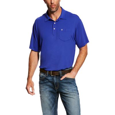 Ariat Western: Freeze Point Polo Hombre - Azules (RKWZI9258)